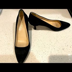 Prada black suede heels size 36